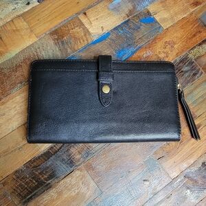 Fossil Black Leather Key & Card Holder